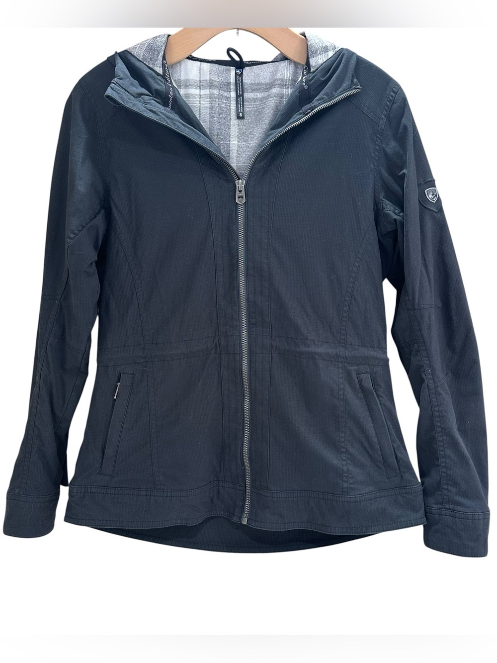 Kuhl Stryka Flannel Lined Hooded Jacket Black Small